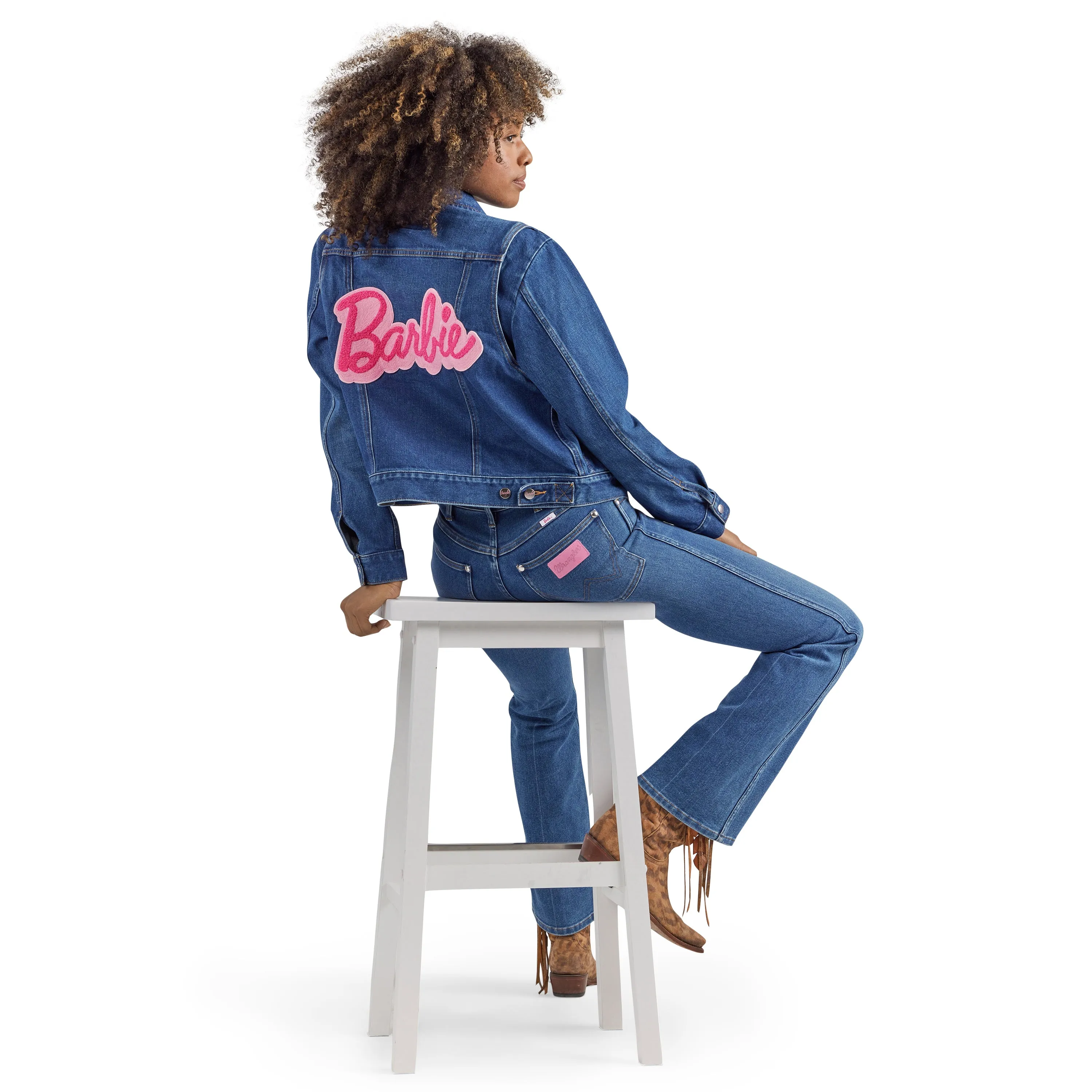 Wrangler x Barbie Zip Front Denim Jacket in Wrangler Blue