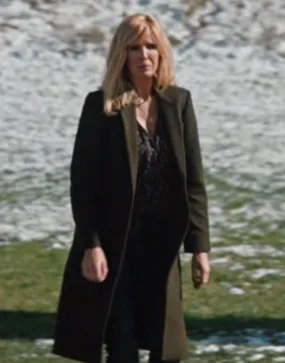 Yellowstone S04 Kelly Reilly Brown Trench Coat | Beth Dutton Brown Coat