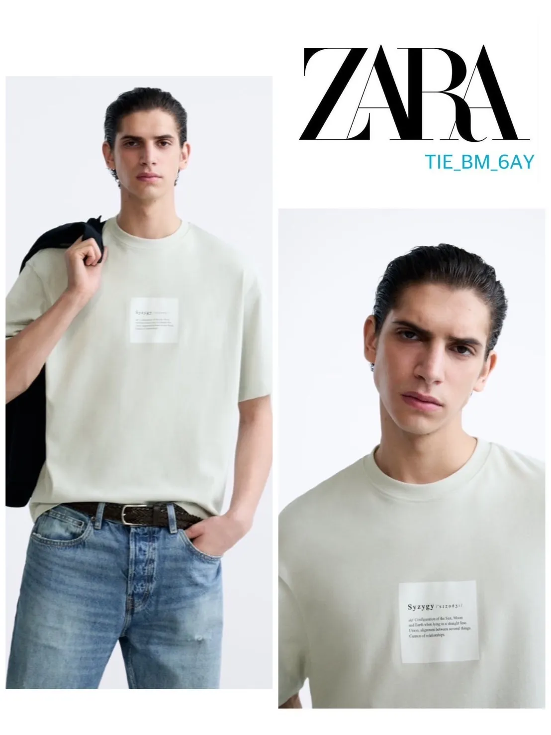 ZARA  |Cotton Short Sleeves T-Shirts