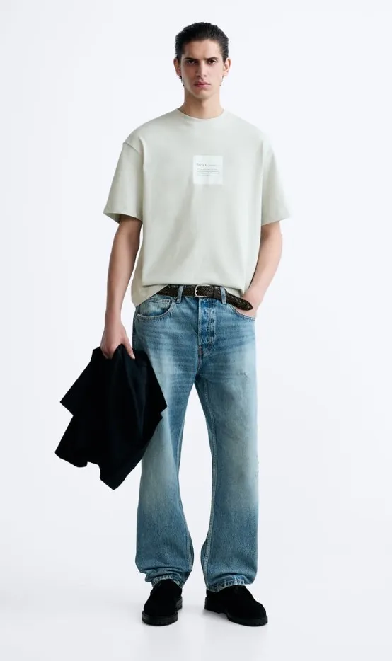 ZARA  |Cotton Short Sleeves T-Shirts