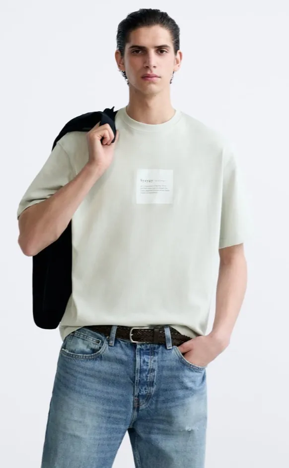 ZARA  |Cotton Short Sleeves T-Shirts